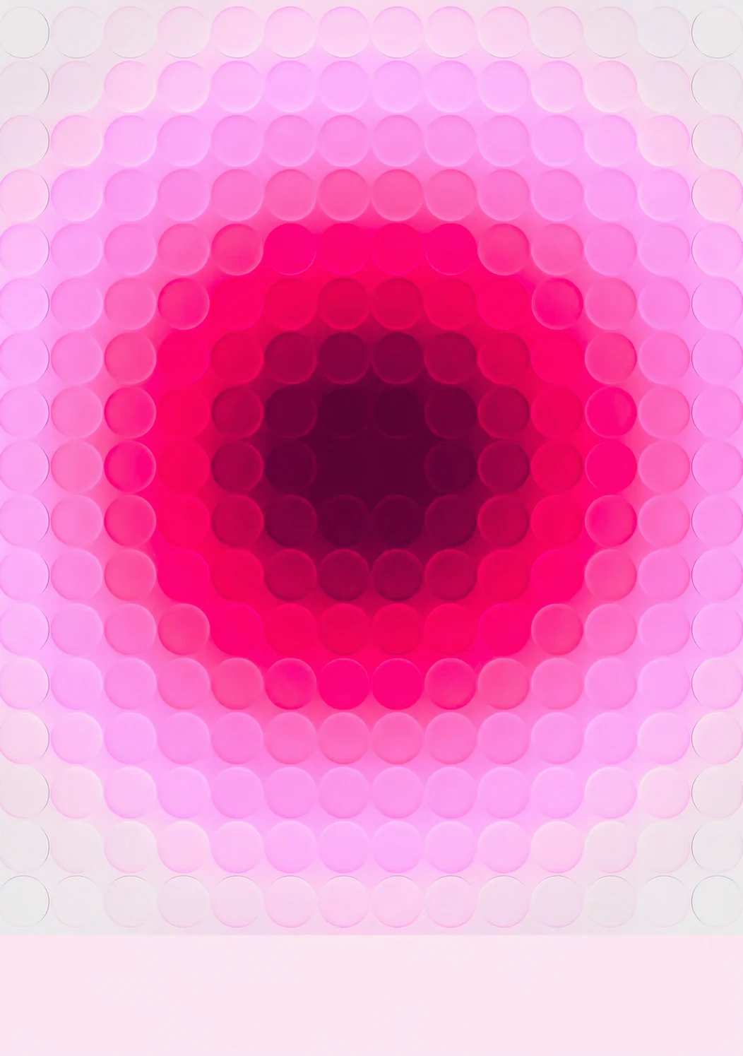 Embossed pink concentric dot pattern
