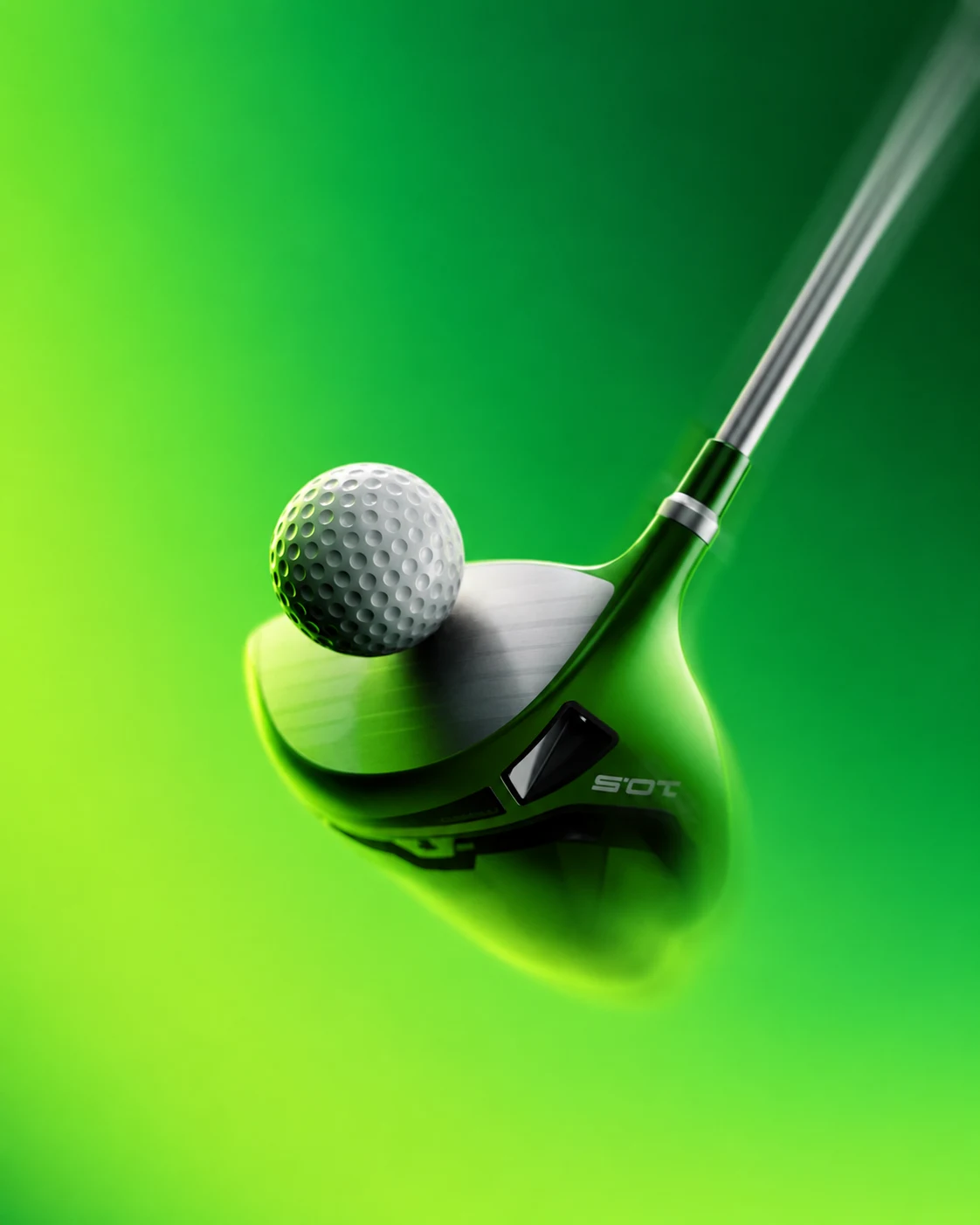 Golf club and ball in a green product study