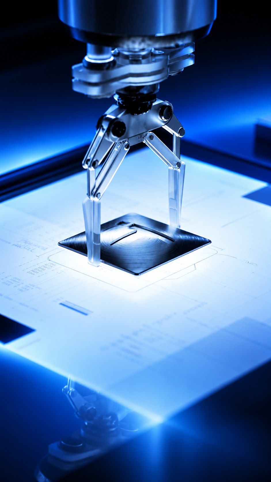 Robotic gripper working on a circuit plate
