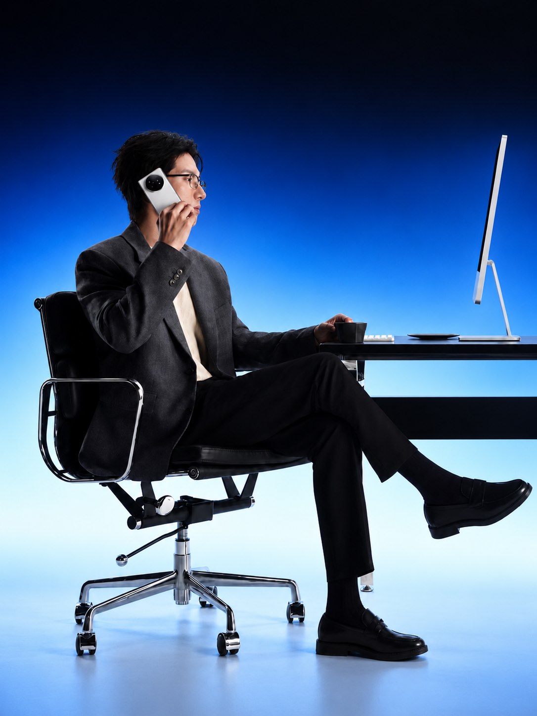 Futuristic creative workspace